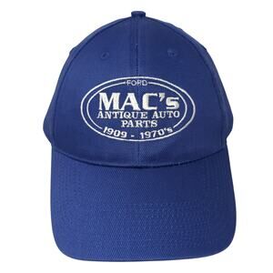 Mac's Antique Auto Parts 1909-1970s Baseball Cap Blue OS Adjustable Head To Toe